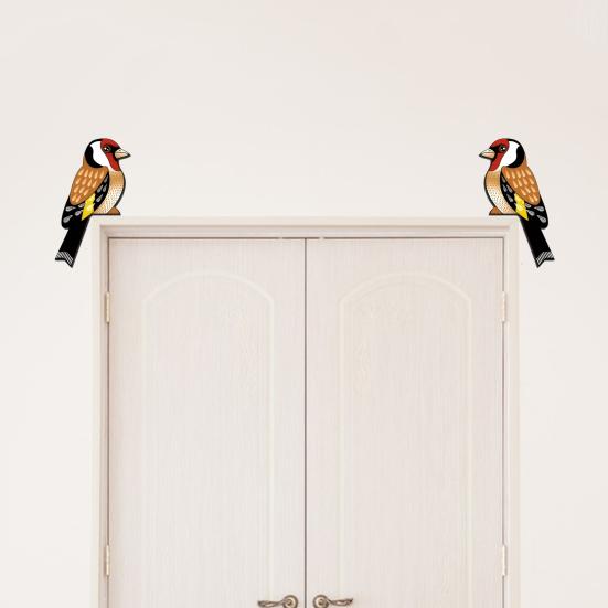 1 Pair Bird Door Topper Rustic Bird Shape Door Frame Corner Sculpture Wooden Wall Art Sign for Bedroom Living Room