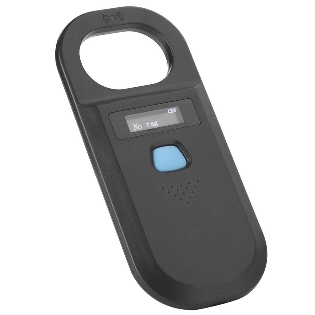 Animal Tag Reader Pet Supplies Portable Chip Scanner OLED Screen Handheld High Brightness(Black )