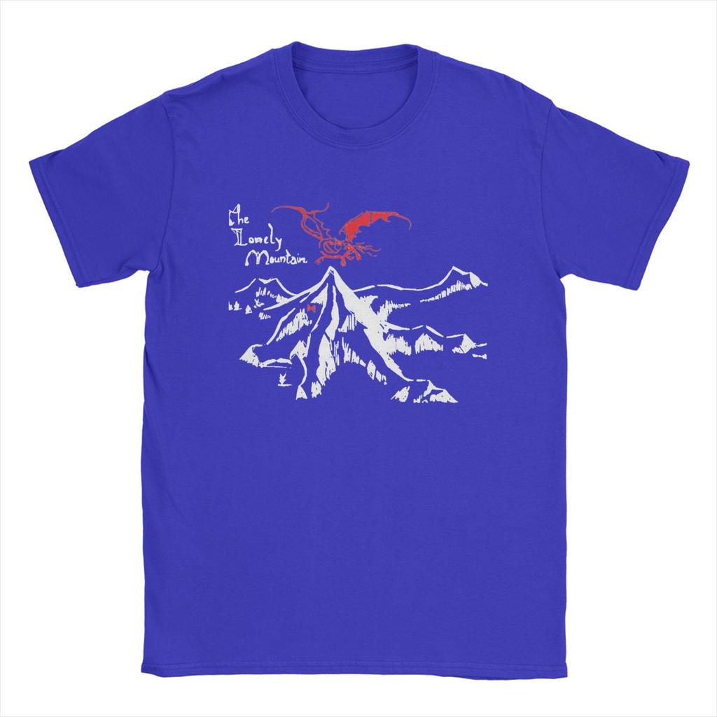 Men T-Shirt Lonely Mountain T-The L-Lords Of The R-Rings Mordor Vintage 100% Cotton Tees Short Sleeve T Shirt Tops Plus Size
