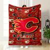 Calgary Flames Logo Design Blanket Patterned Blanket, Flannel, Suitable for All Seasons, Home Decor, Warm and Cozy