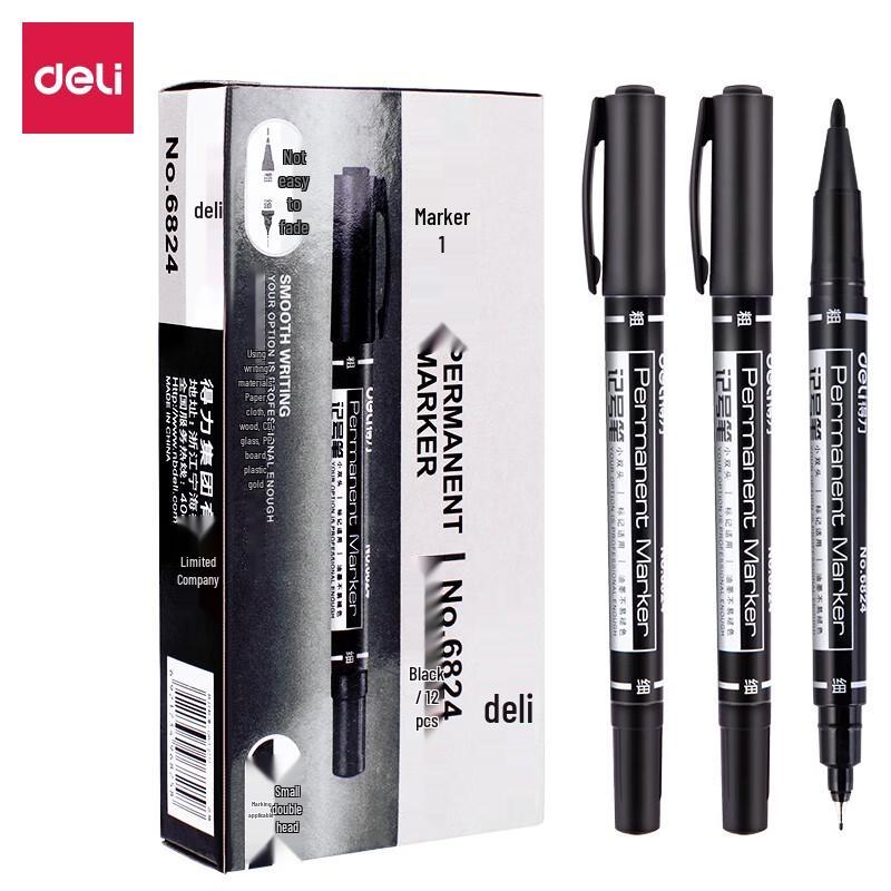 Deli 6824 Dual-Tip Oil-Based Marker Pens