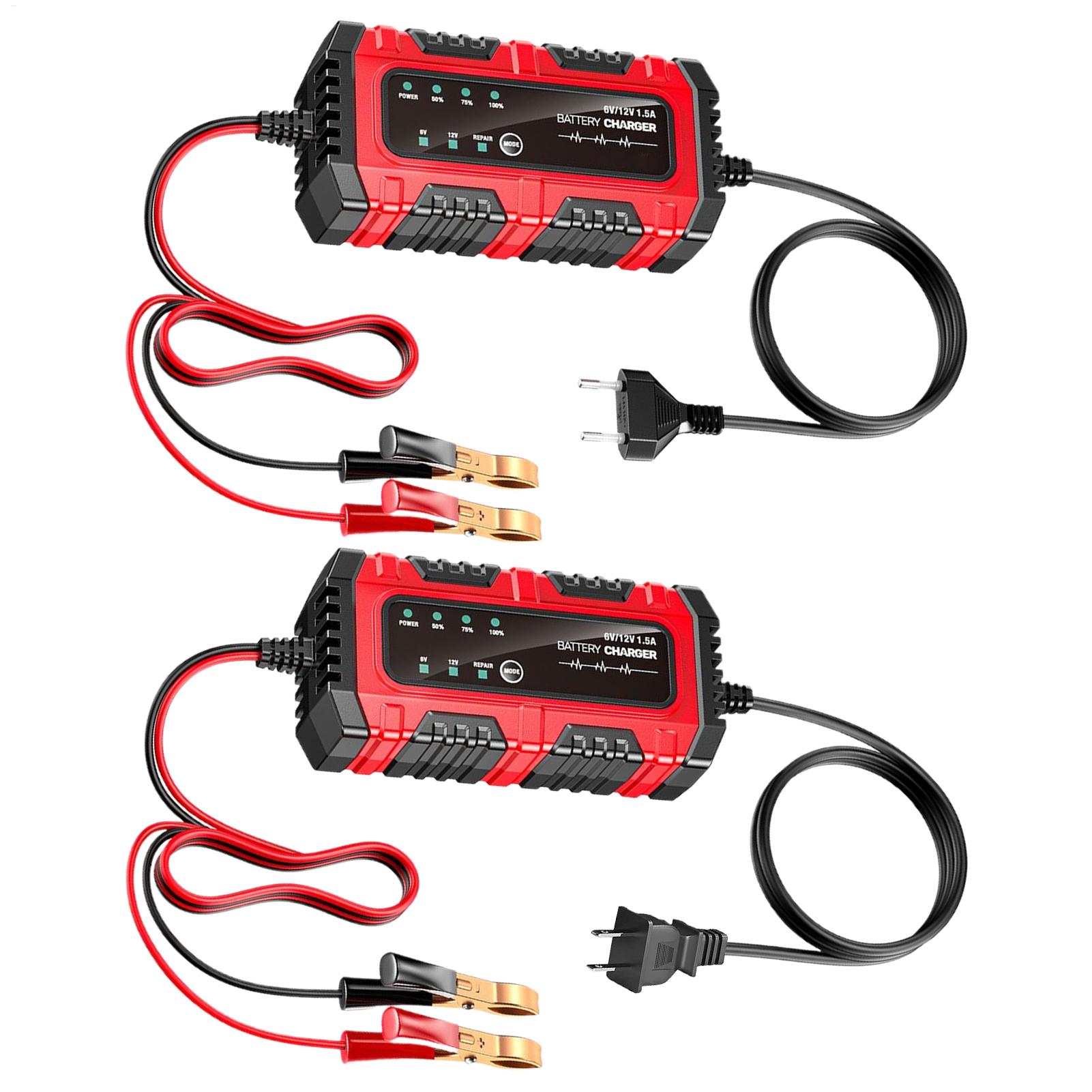 

Car Battery Trickle Charger And Maintainer 1.5a 6v/12v Truck Trickle Battery Charger Automatic Tender Maintainer For Motorcycle US