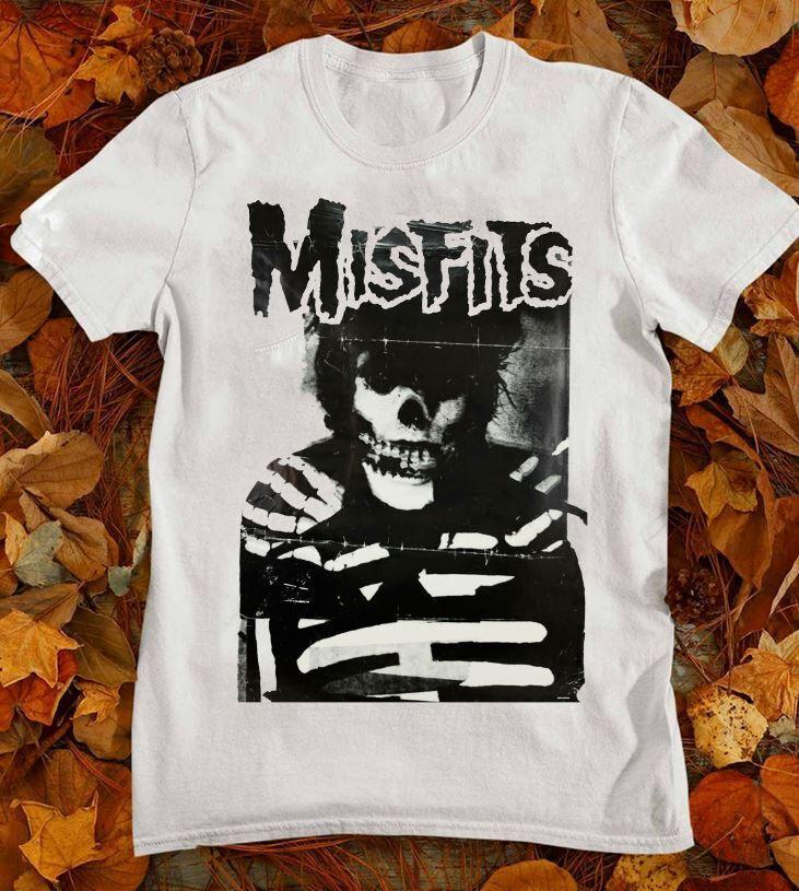 Винтажная белая футболка MISFITS Classic Skull Размеры от S до 5XL Унисекс M