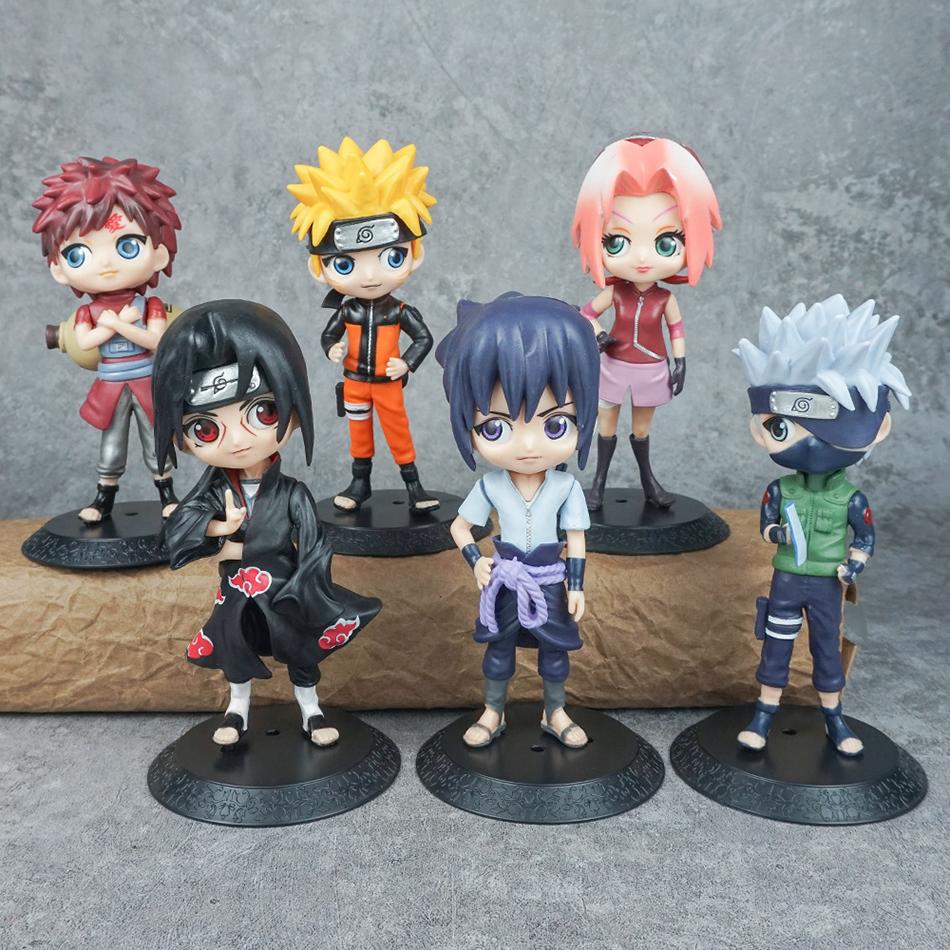 15cm Figurka Anime Naruto Kakashi Figurka Akcji Wersja Q Kawaii Sasuke Itachi Figurka Dekoracja Samochodu Model Kolekcjonerski Zabawka