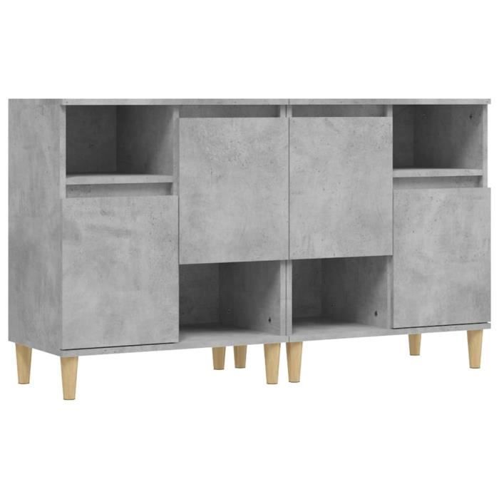 VidaXL Buffets 2 Pcs Concrete Grey 60x35x70 Cm Engineered Wood 3185723