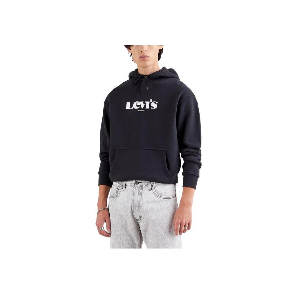 Levis Letter Print Loose Casual Hoodie Men hoodies Black 38479-0039
