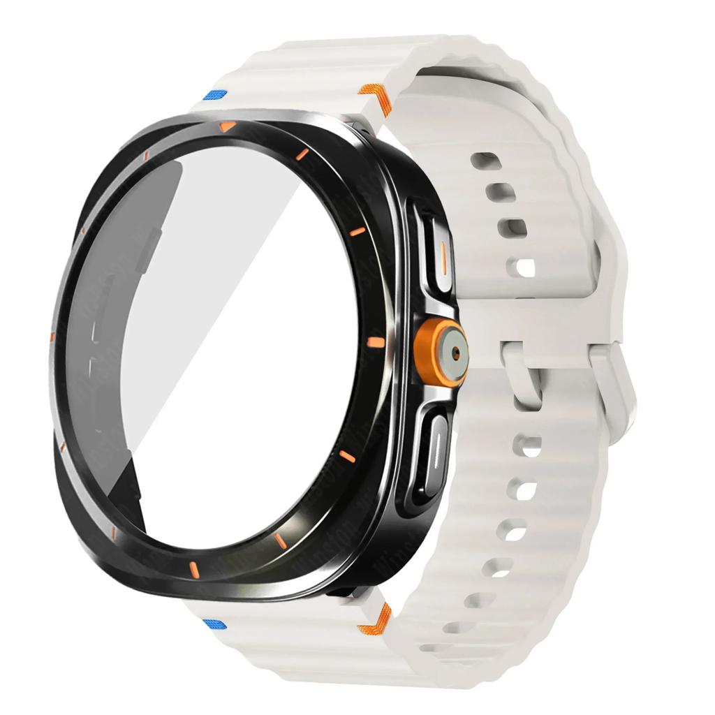 Change To Ultra Case+Band for Samsung Galaxy Watch Ultra Upgrade To Galaxy Watch 7 6 40mm 44mm Tempered Glass Screen Protector