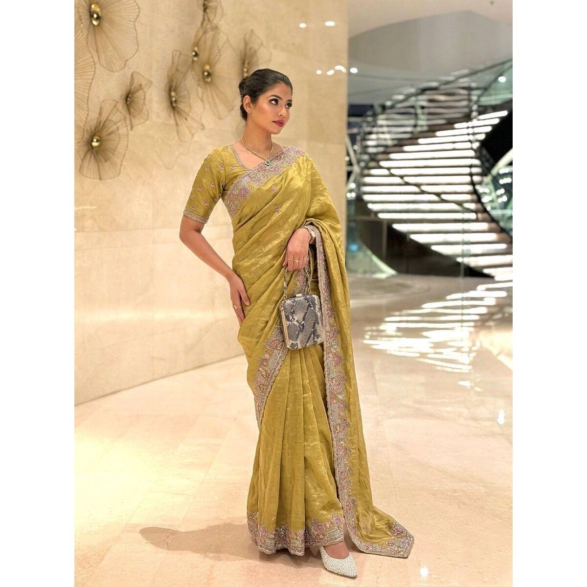 Premium Party Wear Soft Tissue Chiffon Silk Saree Collection