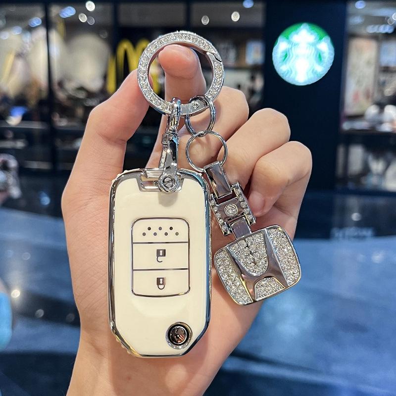 TPU Car Key Bag Case Cover Protector Shell For Honda Civic HRV CRV XRV CR-V Crider Odyssey Pilot Fit Accord Keychain Accessories BO8