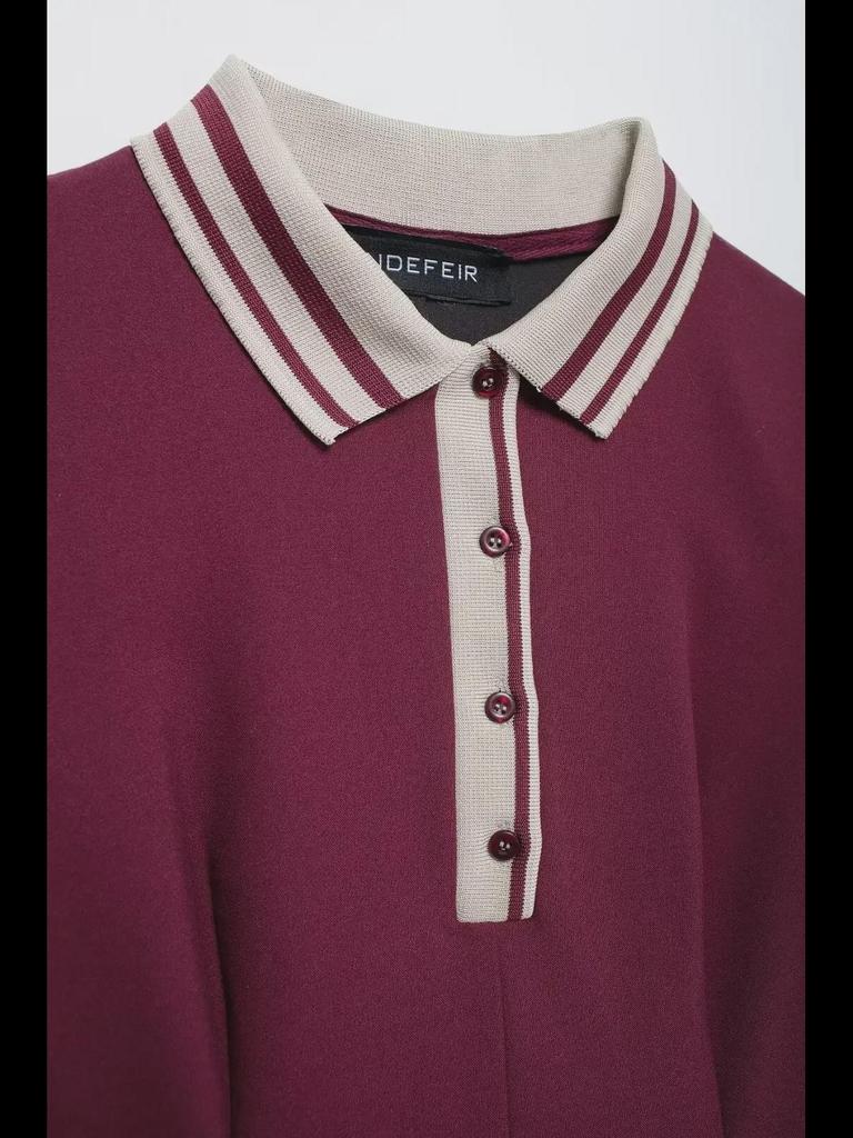 2024 Europejska i Amerykańska Damska Sukienka Krótka Plisowana z Prążkowanej Francuskiej Dzianiny Polo