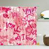 Home Decor Pink Couple Shower Curtain Shower Curtain Waterproof Fabric Modern Love Romantic Shower Curtain Bathroom Decor