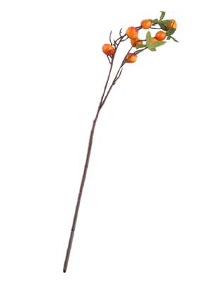 2 Farben 9 Köpfe Künstlicher Granatapfelzweig mit Blättern Lebensecht Rot Orange Künstliche Blumen Weißdornzweige Heim Gartendekor