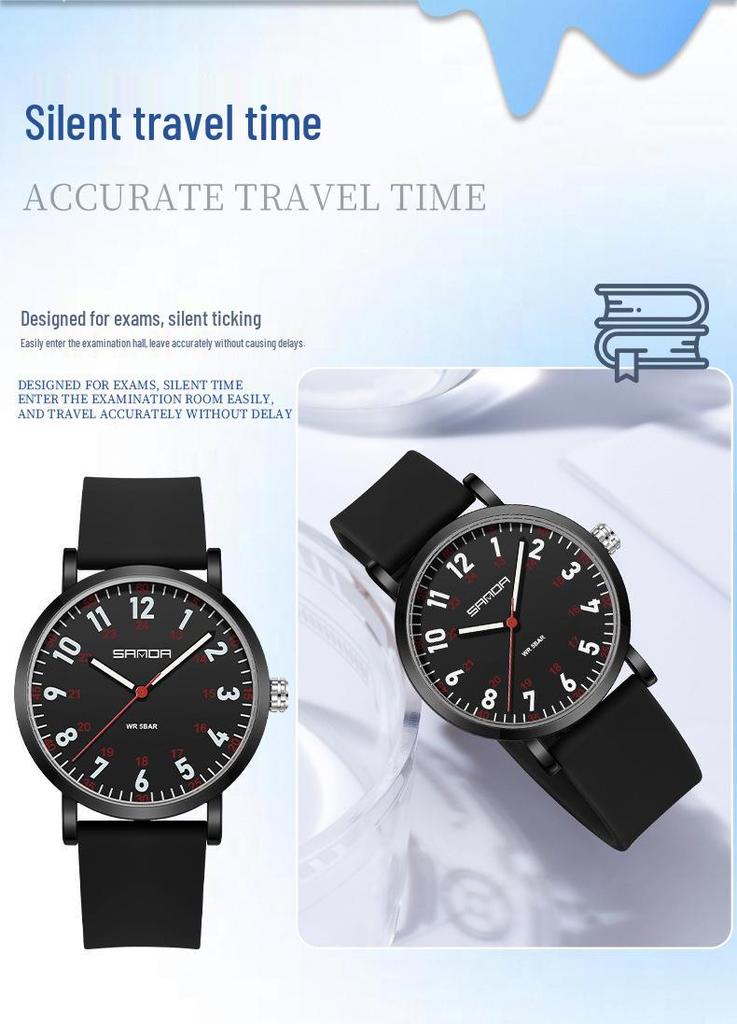 Sanda Fashion Slim Waterproof Sports Quartz Watch for Men & Women - Exam-Friendly, Fresh & Simple Design.