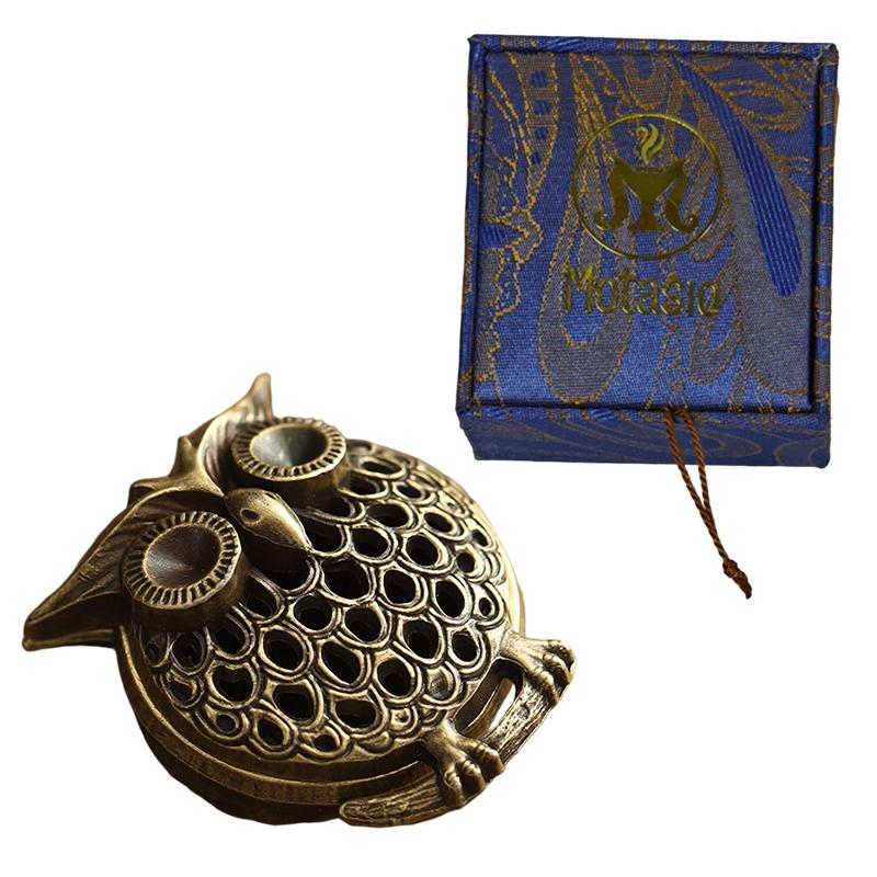 Vintage Metal Mini Incense Burner Pot Stick Holder Decor Ornament Ash for Yoga Living Room Ornament Home Desktop Decoration Gift
