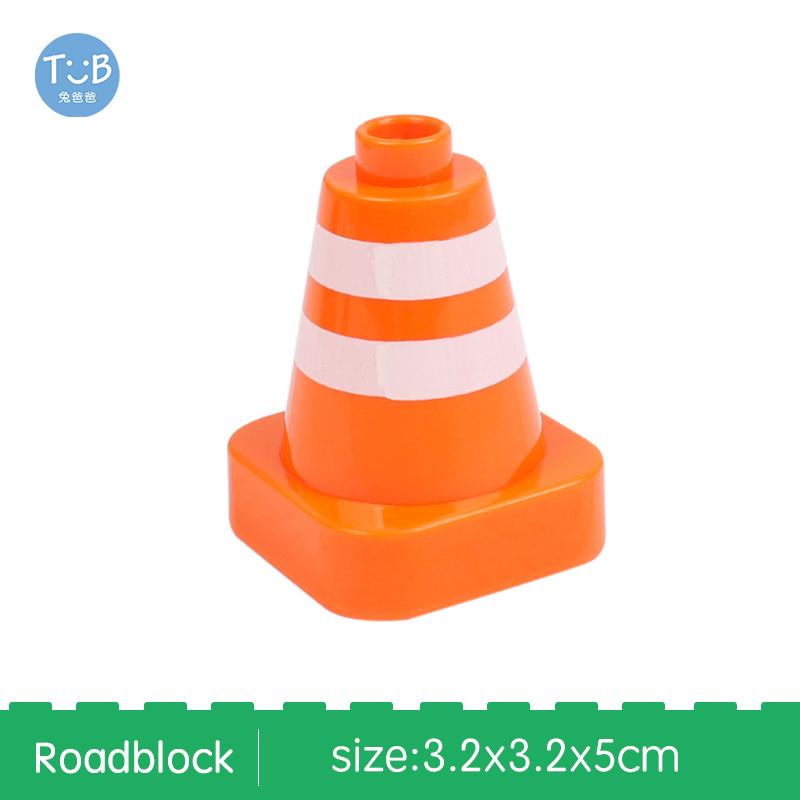 Big Size Block Bricks Train Tracks  Traffic Stop Lights Straight Duploes Black Accessories Diy Hot Toys For Children Baby Gift