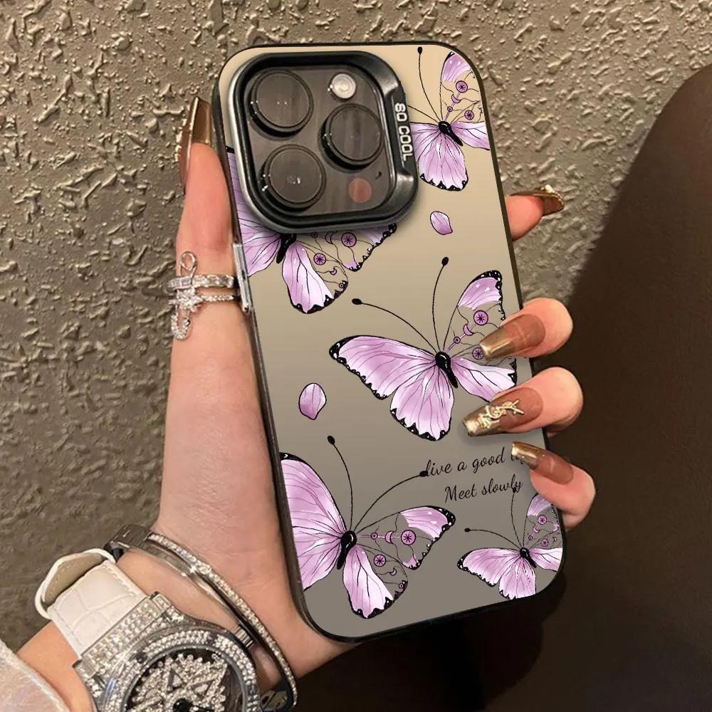 Fashion Butterfly Black Purple Phone Case for Xiaomi Mi 14T 14 13 12 12T 11 Lite Poco X6 F6 F5 X5 F4 F3 X3 GT Pro 4G 5G Cover
