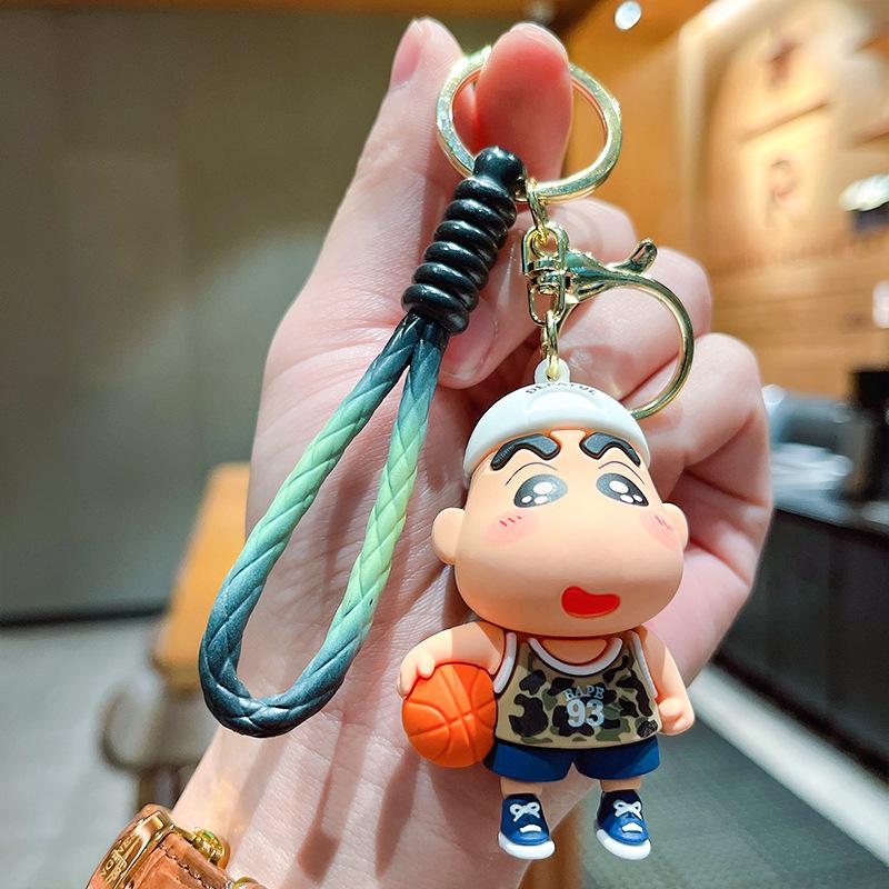 Cartoon Crayon Shin-chan Keychain Toys Cute Bag Pendant Backpack Ornaments Car Key Ring Accessories Kids Charm Christmas Gifts