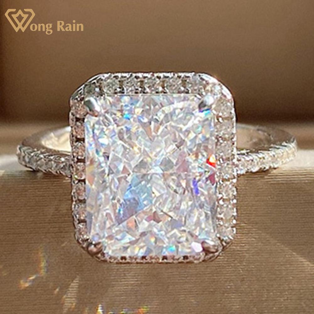 

Wong Rain Classic, 100% стерлинговое серебро 925 пробы, сияющая огранка, 8*10 мм, AAAAA, цирконы, драгоценный камень, обручальное кольцо, ювелирные изделия US 5 жёлтый