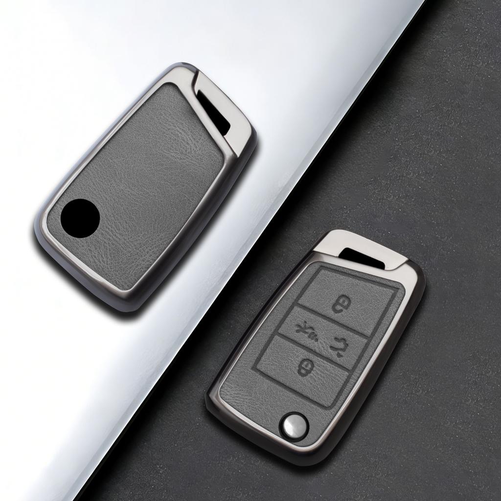 For Volkswagen Vw Golf 7 Alltrack Mk7 Tiguan Seat Ateca Leon Ibiza Skoda Octavia 4Button Alloy Car Key Case Cover Shell Fob