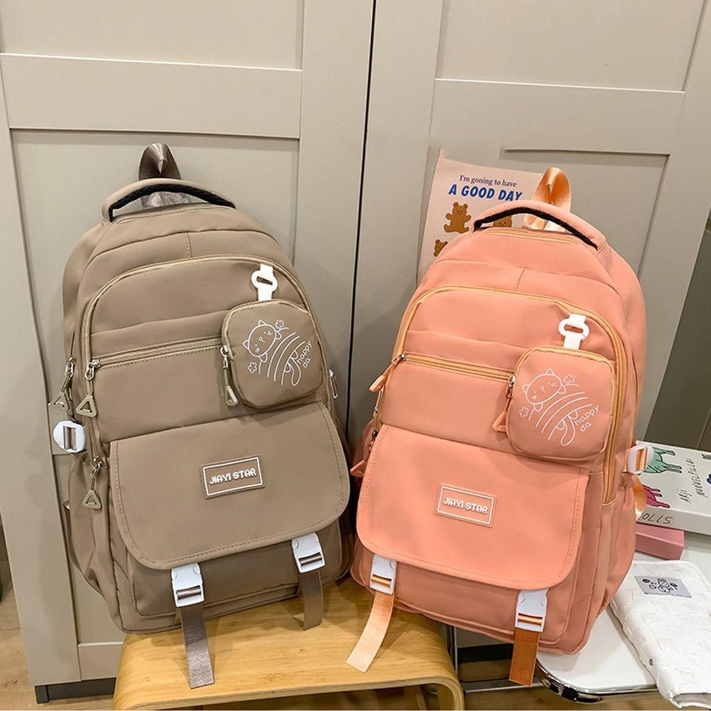 New Portable Backpack Large Capacity With Wallet School Bag Lightweight Casual Shoulder Bag