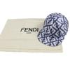 Pristine FENDI Cap All-over Pattern Baseball Hat Blue White Silk Mens 58 FXQ961 Used