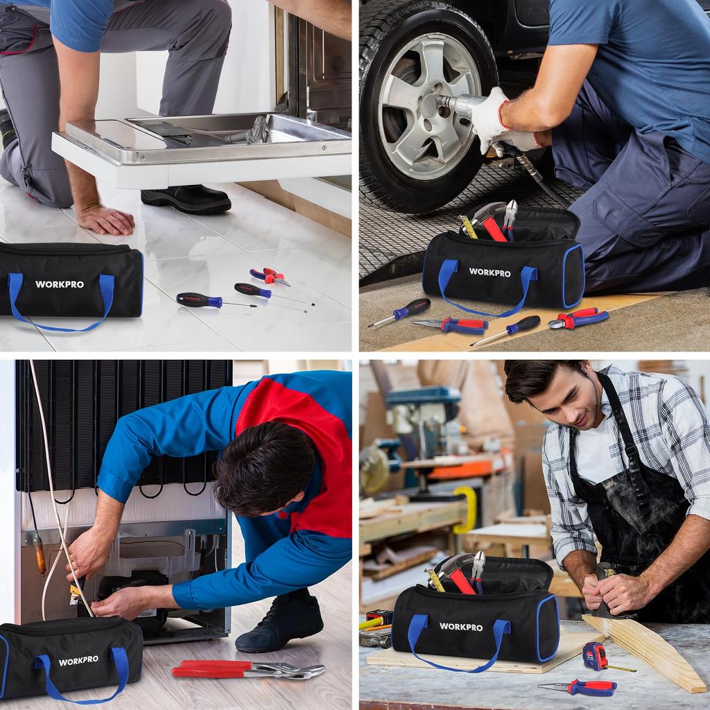 WORKPRO Tool Tool Tool Tool Storage Large 1680D Reinforced Wide Width 32cm Bag, Case, Bag, Bag, Bag, Storage, Oxford, Bottom, Horizontal, Open,