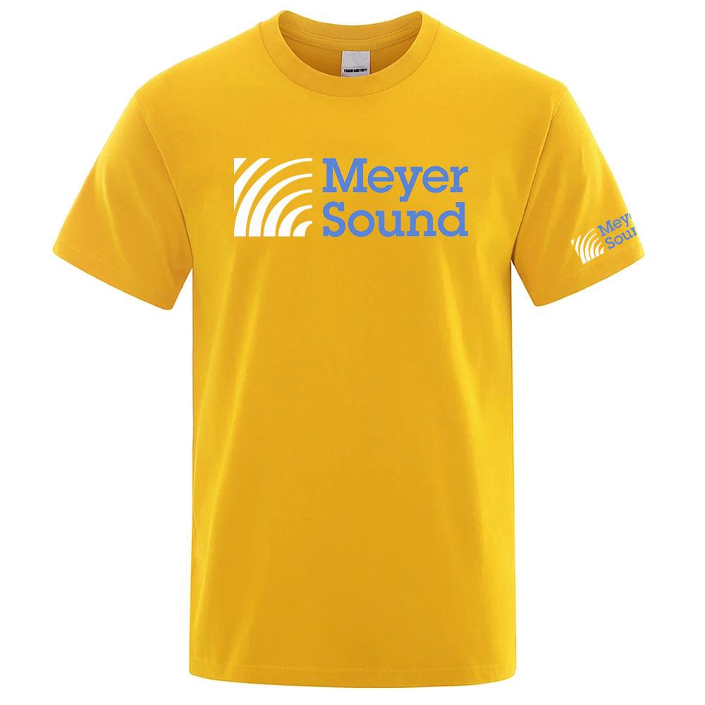 2026 Meyer Sound Logo Print New Summer Unisexs Short Sleeve Solid Color Casual Trendy Breathable Loose Round Neck Tshirt
