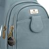 Blaue stilvolle kleine Damen-Tasche aus Öko-Leder, verziert mit goldenen Beschlägen, Bauchtasche Crossbody Peterson