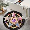 1 Piece Pink Fivepointed Star Round Rug Suitable For Living Room Bedroom And Kitchen Home Decoration Room Decoration Gift For Friends And Family
