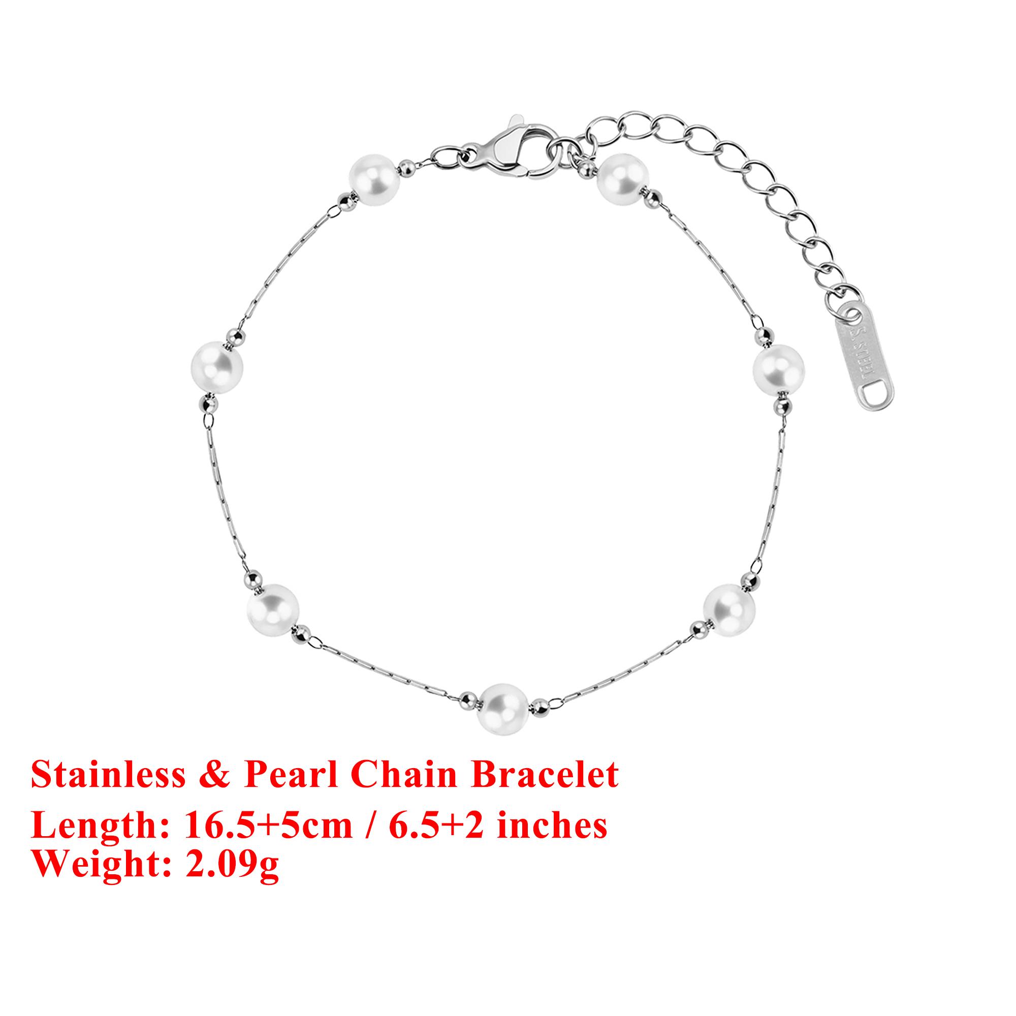 

EFFIE QUEEN Stainless Steel 18k Gold Oval Freshwater Pearl Chain Bracelet Natural Jewelry for Women Banquet Party Gift STPB01 серебряный