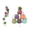 Dangling Colorful Ceramic 6 Pot Set Wall Mount Flower Cactus Planters Home Decor