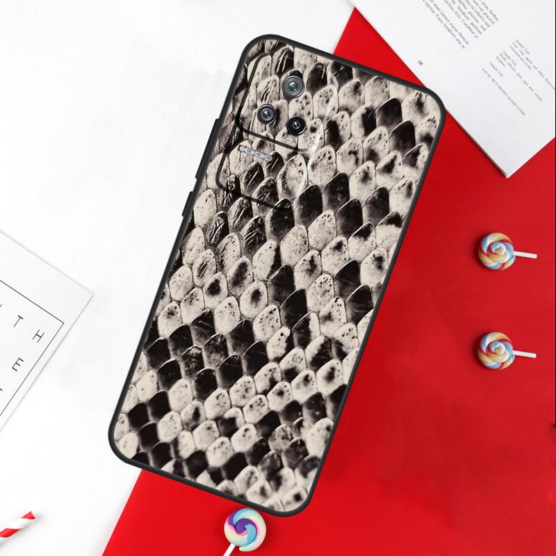 Snake Texture Cover For Xiaomi 14 Ultra 15 13 11T 12T 13T 14T Pro POCO X7 Pro X3 X5 X6 M6 F5 F6 Pro Case