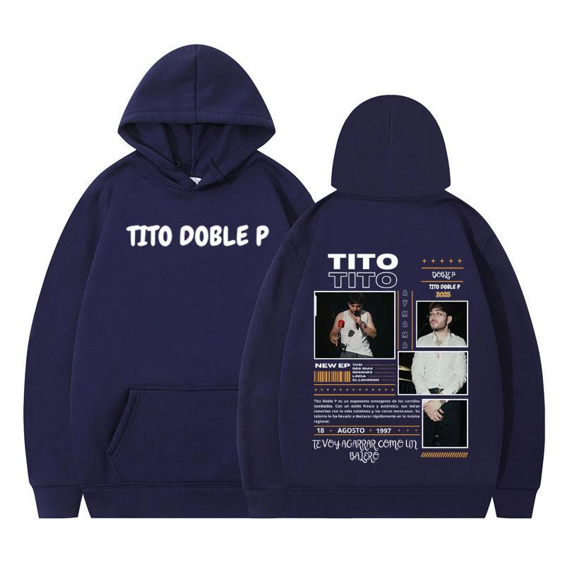 Tito Doble P Album 2025 Tour Graphic Hoodie Men Women oversized Pullover Winter Long-sleeved Casual Vintage Hooded sweatshirts