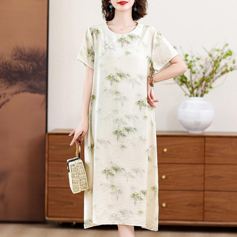 Letní elegantní šaty pro ženy plus size ležérní s krátkým rukávem dlouhé šaty letní vintage oblečení