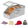 1/2pcs Stackable Baseball Cap Storage Box | Transparent Window, Sturdy Cardboard Hat Box for Underwear, Socks, Toys, Suitable for Men, Gray