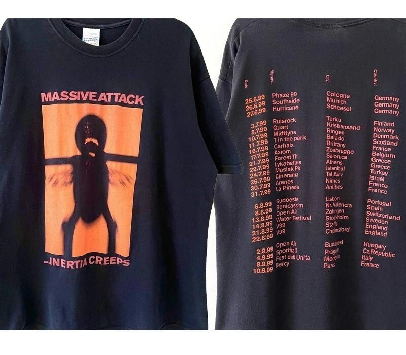 

Футболка Massive Attack Inertia Creeps 2 стороны черная Классический стиль S-5XL Унисекс XXXXL