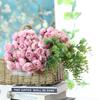 27 Heads Artificial Camellia Flowers Peony Rose Bouquet Bride Flower For Wedding Party Office Home Decoration