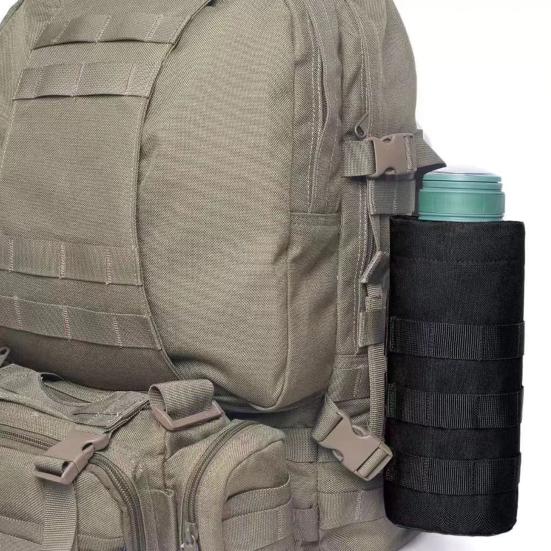 Husă tactică pentru sticle de apă, suport pentru sticle de apă sport, cu șnur deschis în partea de sus și plasă de jos, atașat la centura de rucsac, vestă