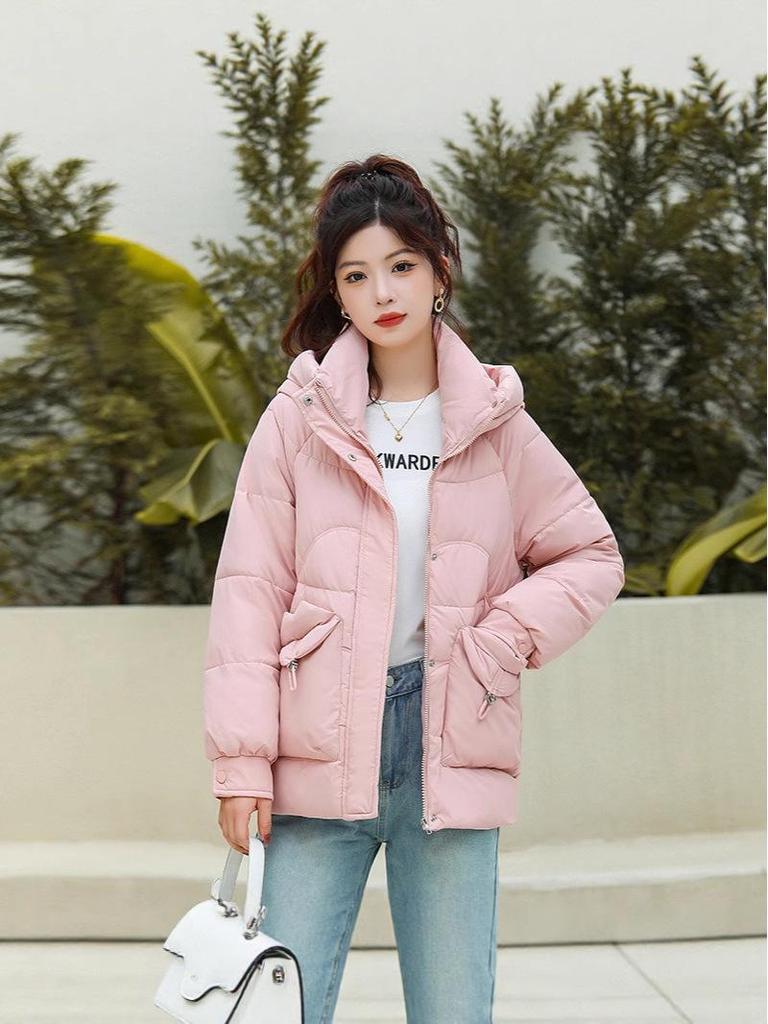 Damen 2025 Winter Verdickter Baumwollgepolsterter Daunenmantel - Koreanische Mode Locker Geschnitten, Kurze Kapuzenjacke.