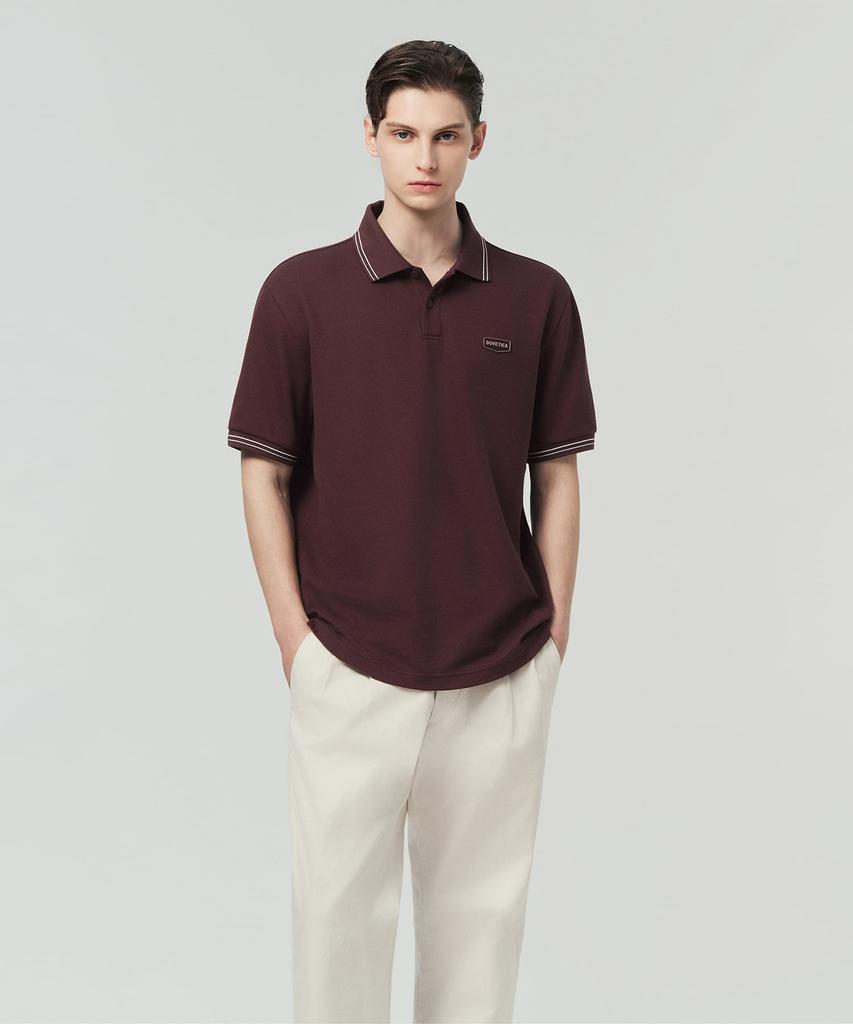 DUVETICA Sapada (Wine) (Men'S Short-Sleeve Polo Shirt)