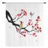 Chinese Style Flower Bird Sheer Curtains for Bedroom Living Room Decoration Window Curtain Kitchen Tulle Voile Organza Drapes
