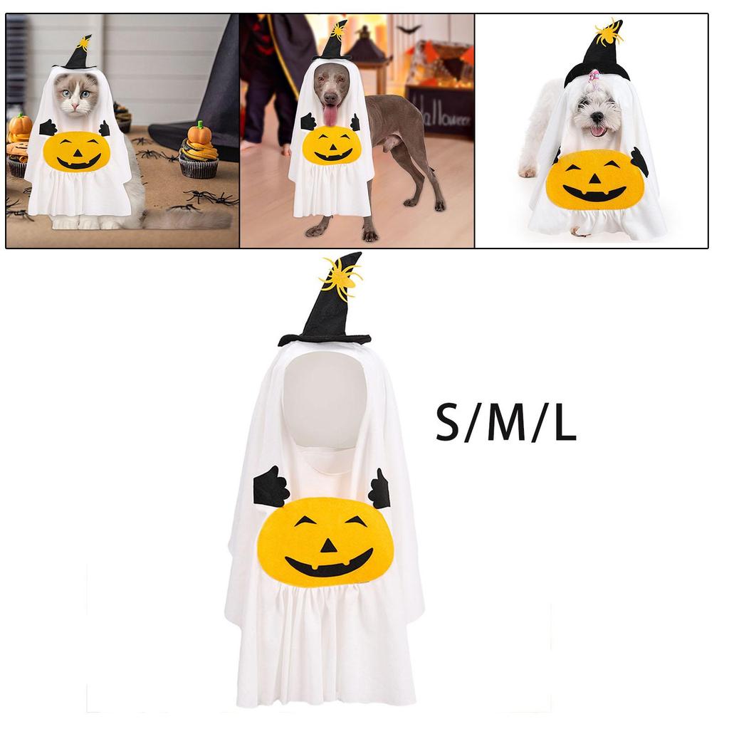 Halloween Ghost Pumpkin Dog Costume Dog Clothes for Holiday Halloween Party