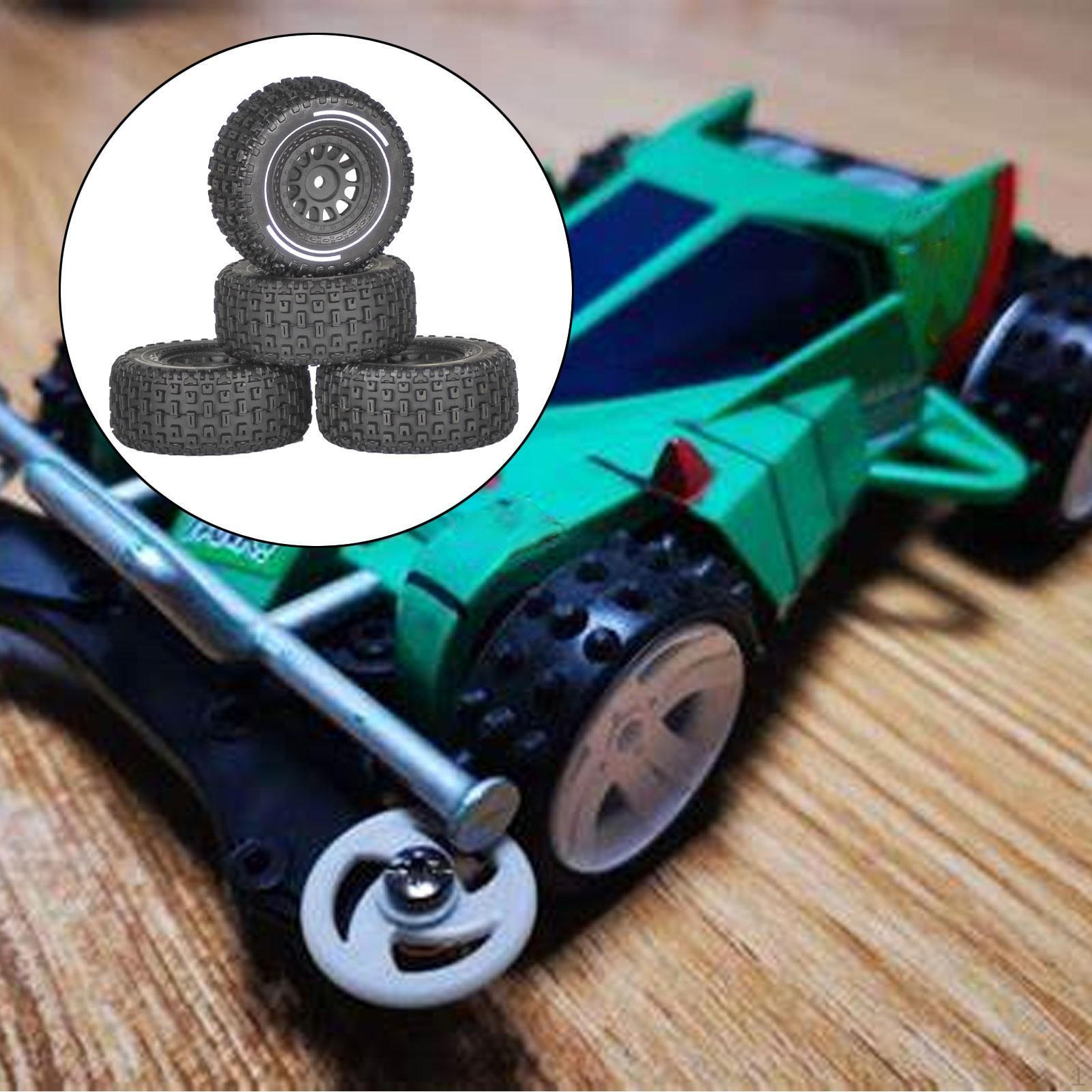 

4 Штуки Колеса та Шини для Радіокерованої Машини 1/14 Аксесуари Легко Встановити Міцні Професійні Запасні Частини чорний