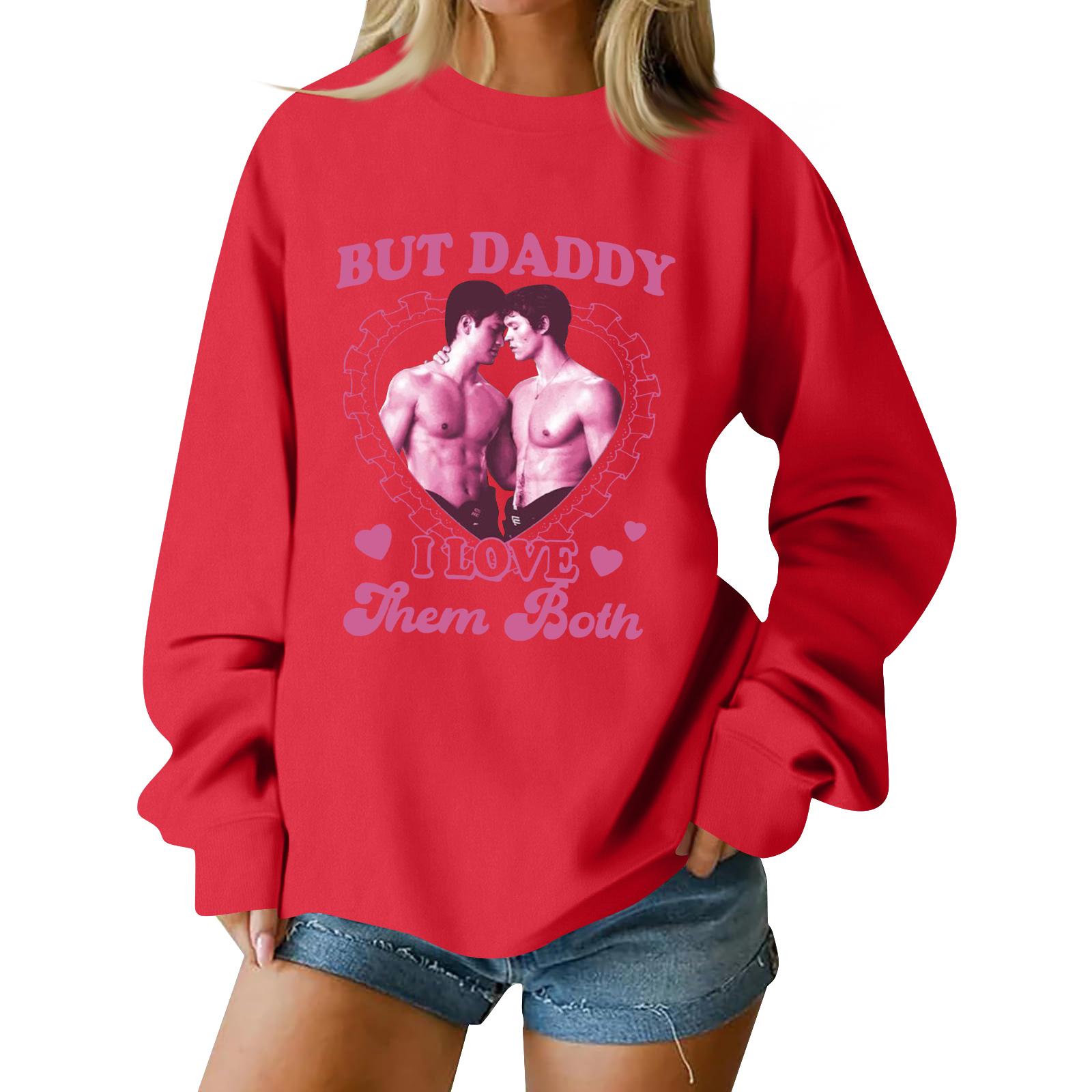 Christmas T-Shirts And Sweatshirts, Women S Sweatshirts, Long-Sleeved Pullover Sweatshirts, Women S Long-Sleeved Tops XL красный