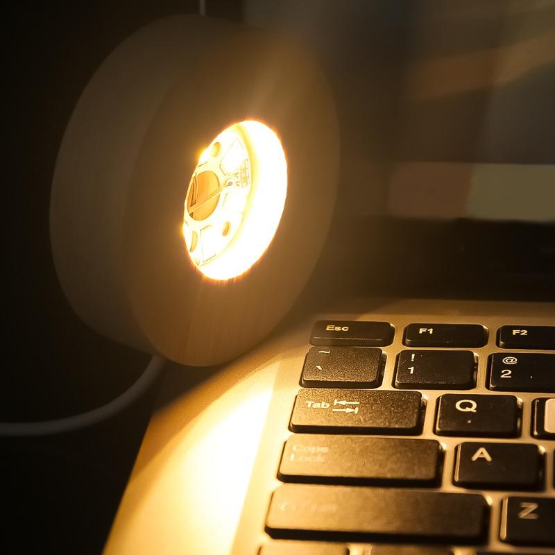 USB-Powered Wood Night Lights Base Circular Design Decorative Luminous Stand for LED Lights Resin Display Home LED Lamp Base