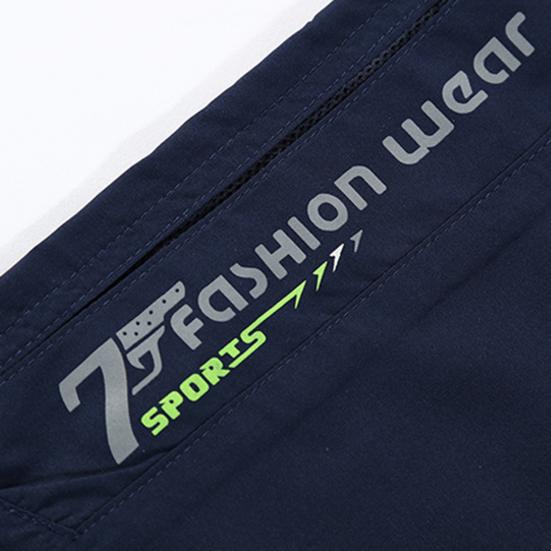 Męskie Spodenki Letnie Jednokolorowe Kieszeń na Zamek Duży Rozmiar Dopasowane Szybkoschnące Spodnie Capri Streetwear