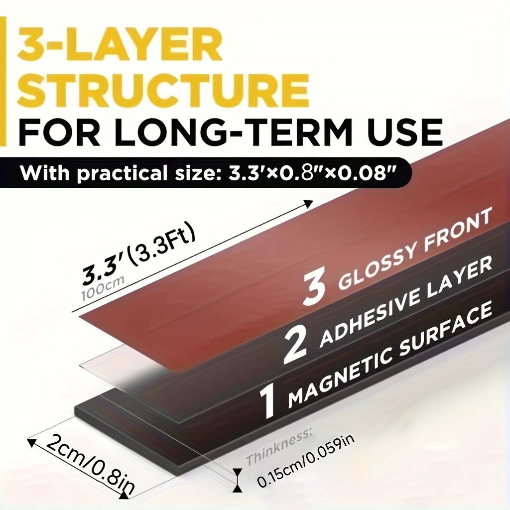 1Pc Heavy-Duty Self-Adhesive Magnetic Tape Roll - No-Residue Durable Magnetic Strip for Crafts, Office & Home Organization