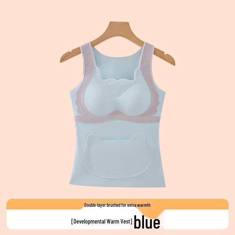 Developmental Girls' Thermal Vest with Chest Pads and Pockets for Junior High School Students