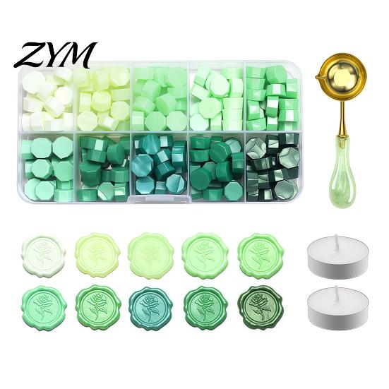 DIY Crafting Accessories Wax Seal Kit, with Sealing Beads Spoon And Candles, Decorative Seals Stamp for Wedding Invitations Envelopes