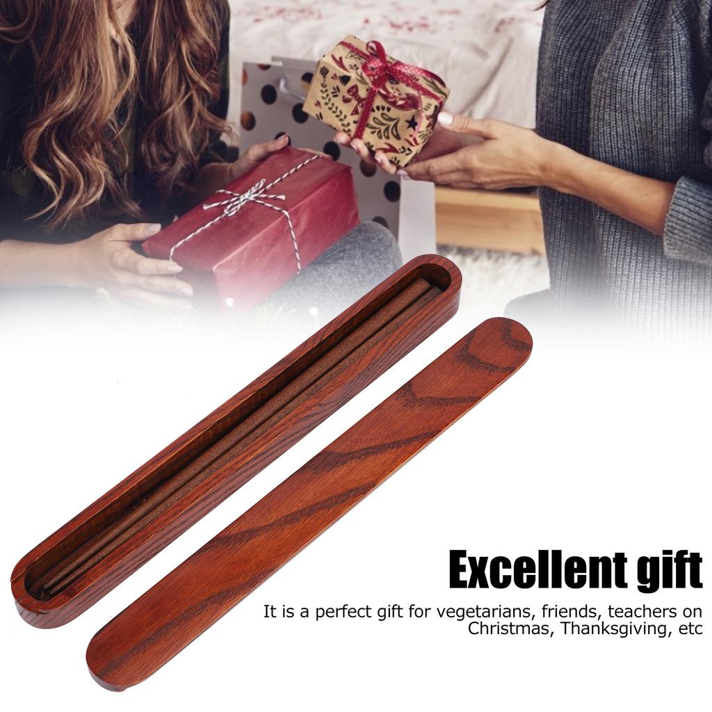 Reusable Wooden Chopsticks Portable Tableware Gift Set Kitchen Utensils for Eating with Box(White Wax Chopstick Box Chopsticks )